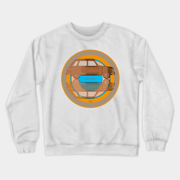 Renault 6 on target brown Crewneck Sweatshirt by AaaahEeeekStudio